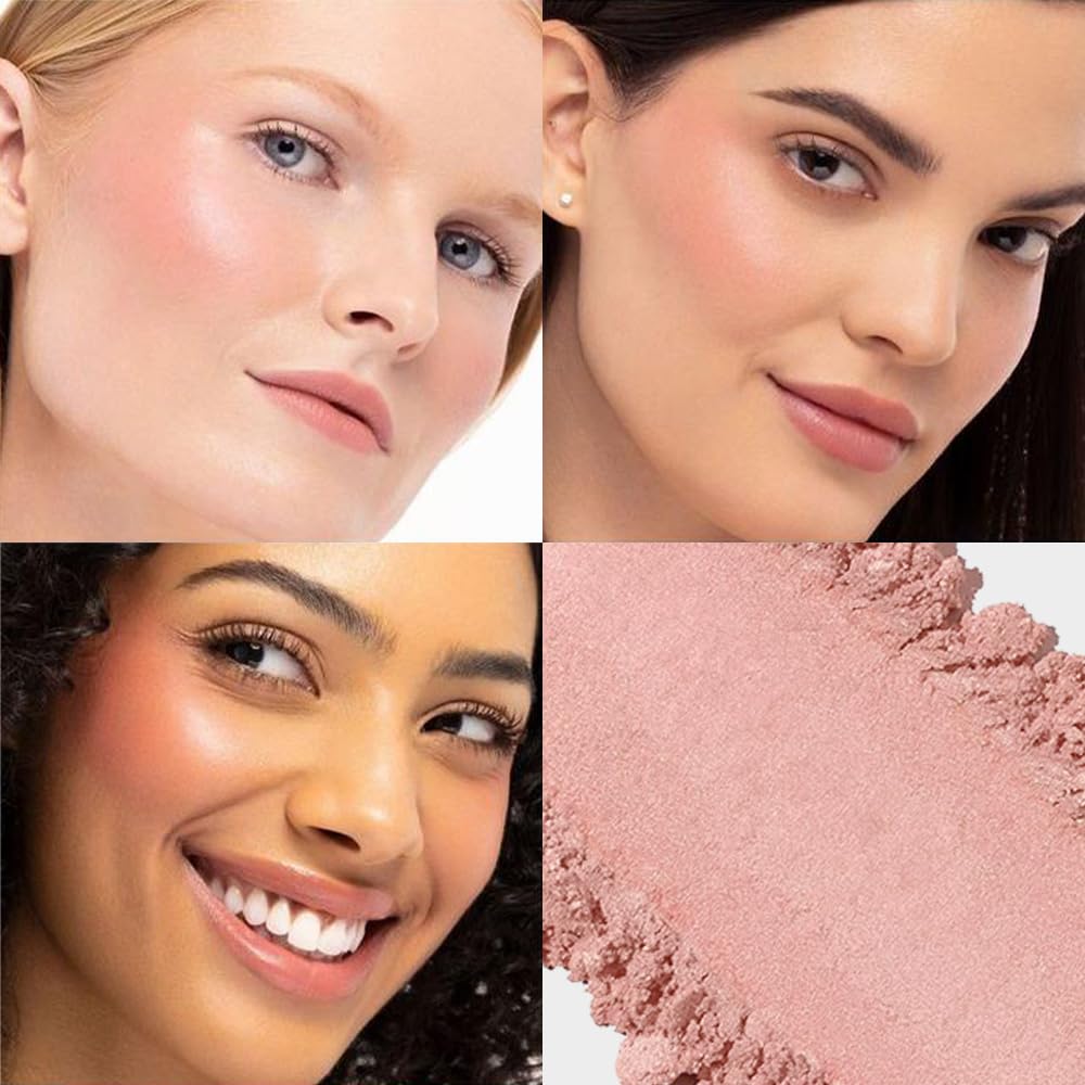 HHLTOH Long-wearing Blush Texture close-up for comfortable, non-caking wear.