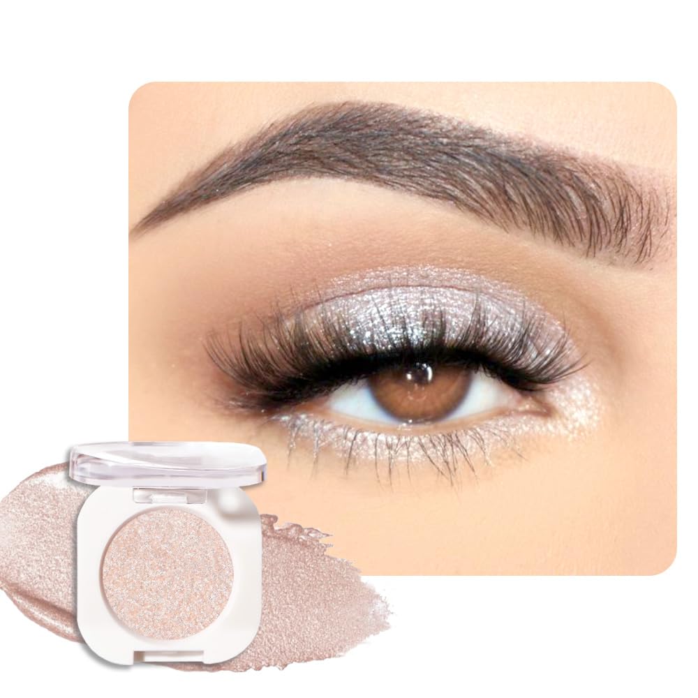HHLTOH Pear White Shimmer single eyeshadow swatch shows pearly glow for day-to-night looks
