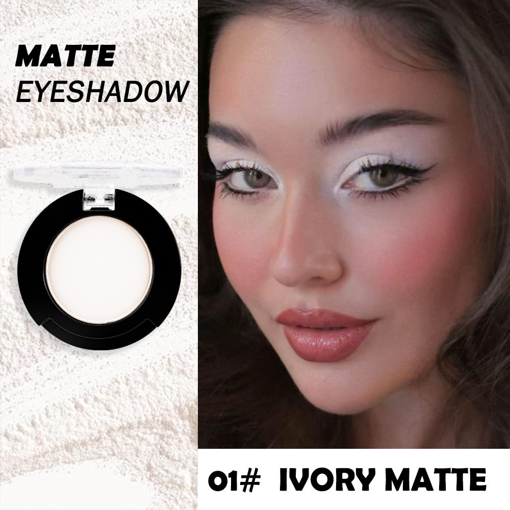 HHLTOH Single Matte Ivory White Swatch shows rich pigment payoff.