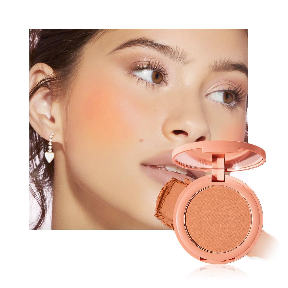HHLTOH Warm Orange Blush in compact with mirror for easy touch-ups.