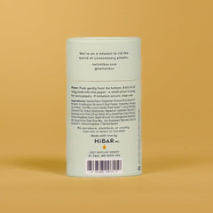 HiBAR Bergamot & Cedar label closeup highlights natural ingredients and fragrance.