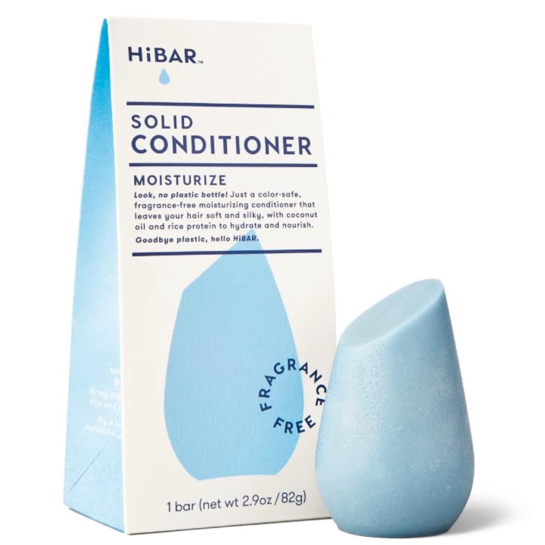 HIBAR conditioner bar front view highlights compact plastic-free hair care