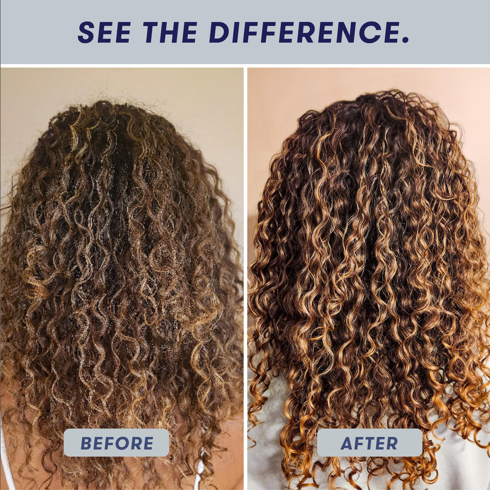 Frizz control with HiBAR Curl Conditioner Bar for sleek, controlled curls.