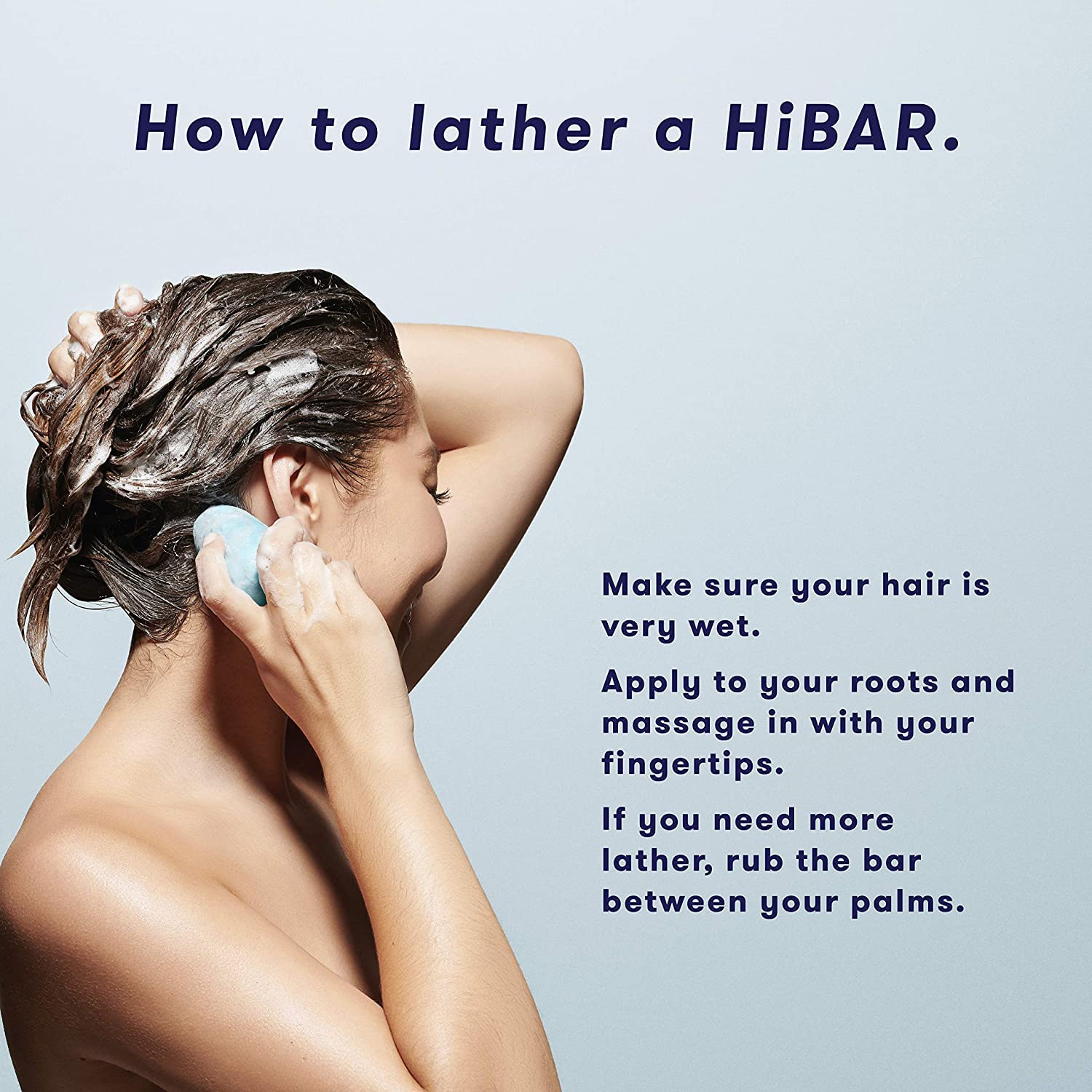 Honey and shea butter on HiBAR Soothe bar nourishes hair.