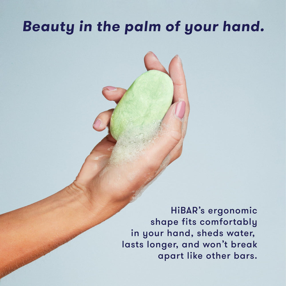 HiBAR Maintain application scene on wet hair, showing simple massage and rinse.