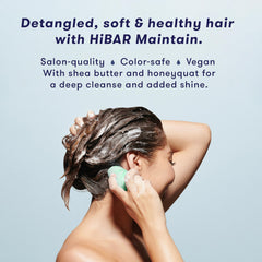 HiBAR Maintain conditioner bar close-up, nourishing detangling in a compact solid form.