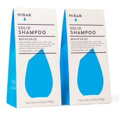 HIBAR Moisturize Shampoo Bar two-pack on shelf, travel-friendly and compact.
