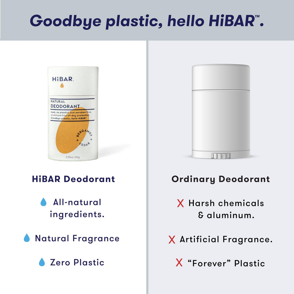 HiBAR recyclable packaging highlights eco-friendly design.