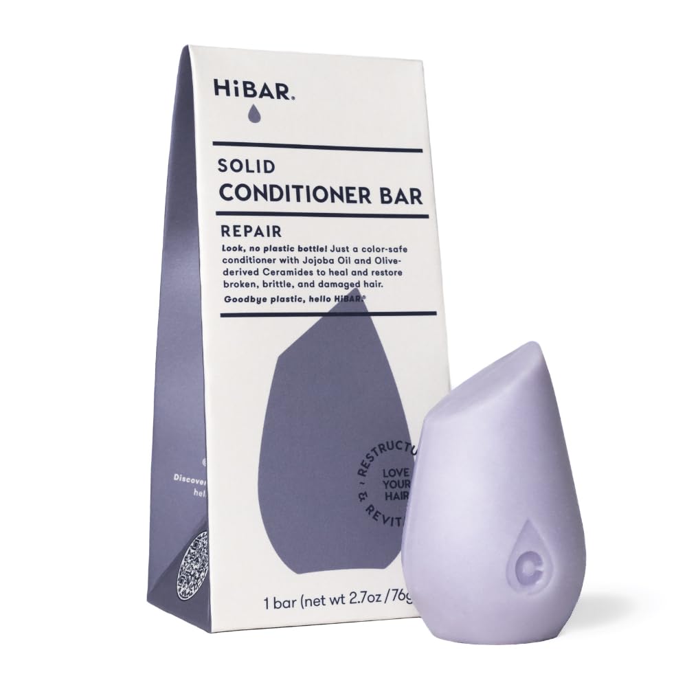 HiBAR Repair Conditioner Bar applied to wet hair for nourishment and detangling