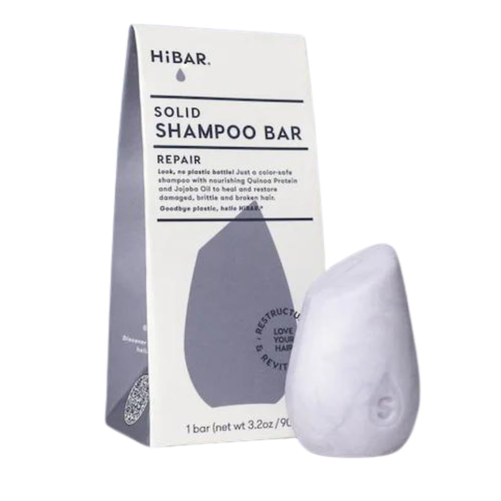 HIBAR Repair Shampoo Bar packaging shows plastic-free, eco-conscious design