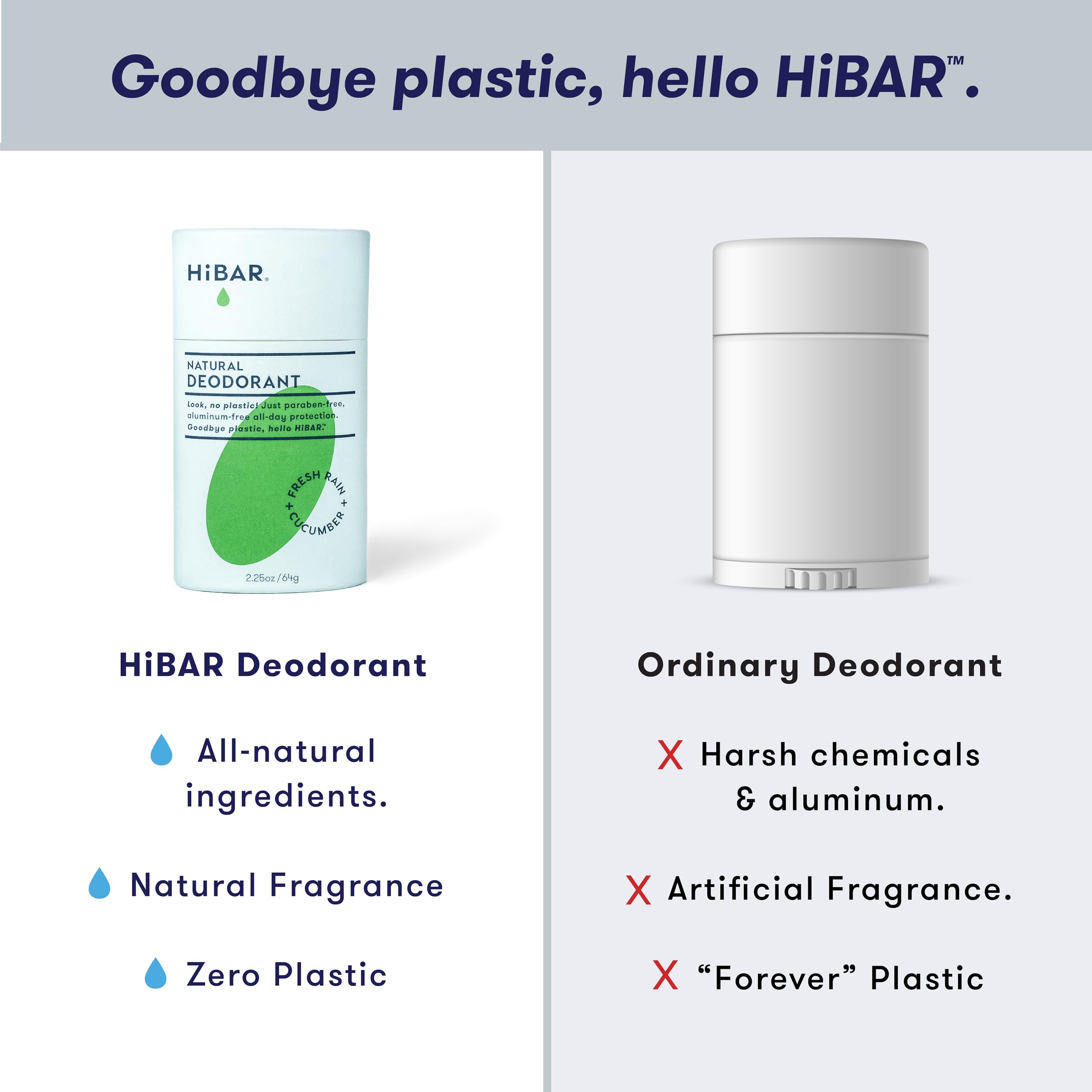 HIBAR vegan, aluminum-free formula suitable for sensitive skin and daily use.