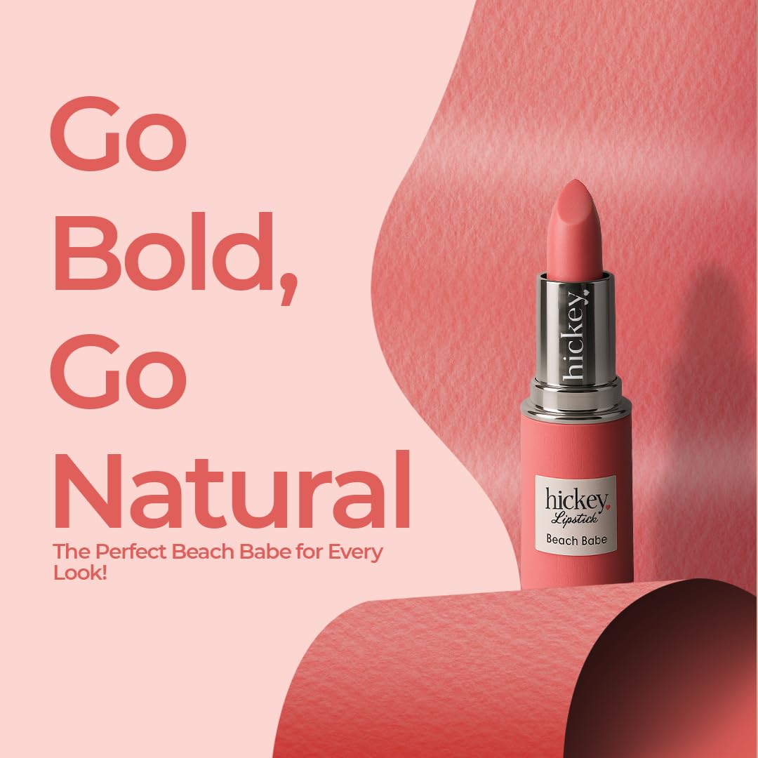 Hickey Beach Babe Coral refill gliding onto lips for hydration