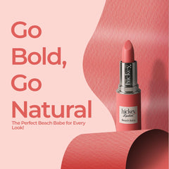 Hickey Beach Babe Coral refill gliding onto lips for hydration
