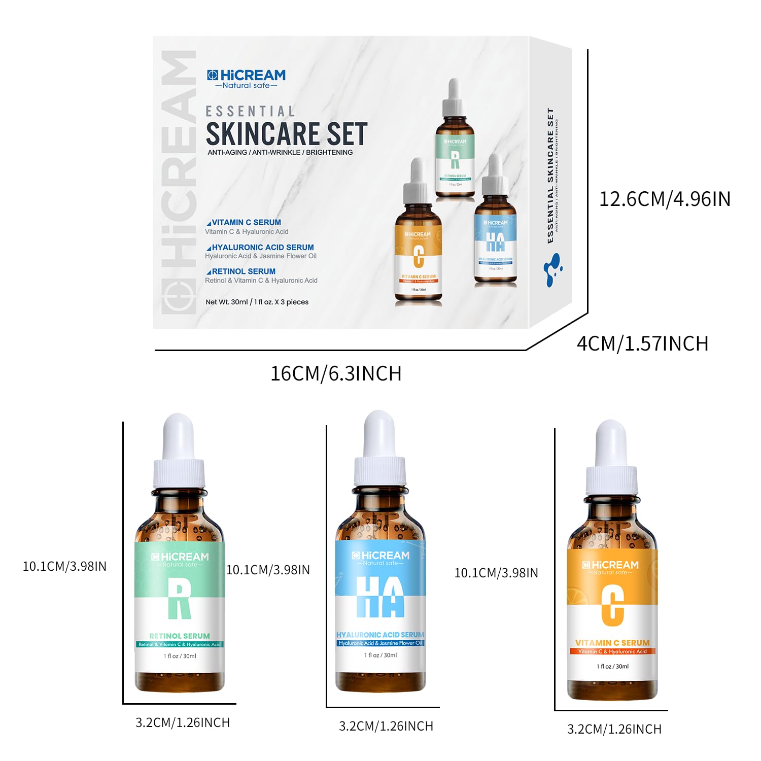 Hicream travel-friendly set ready for on-the-go care.