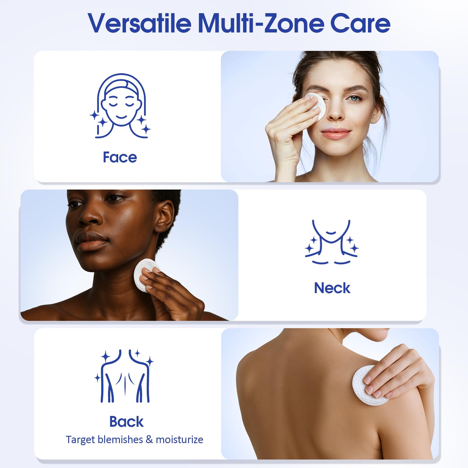 Hicream pad with hyaluronic acid provides light hydration and comfort.