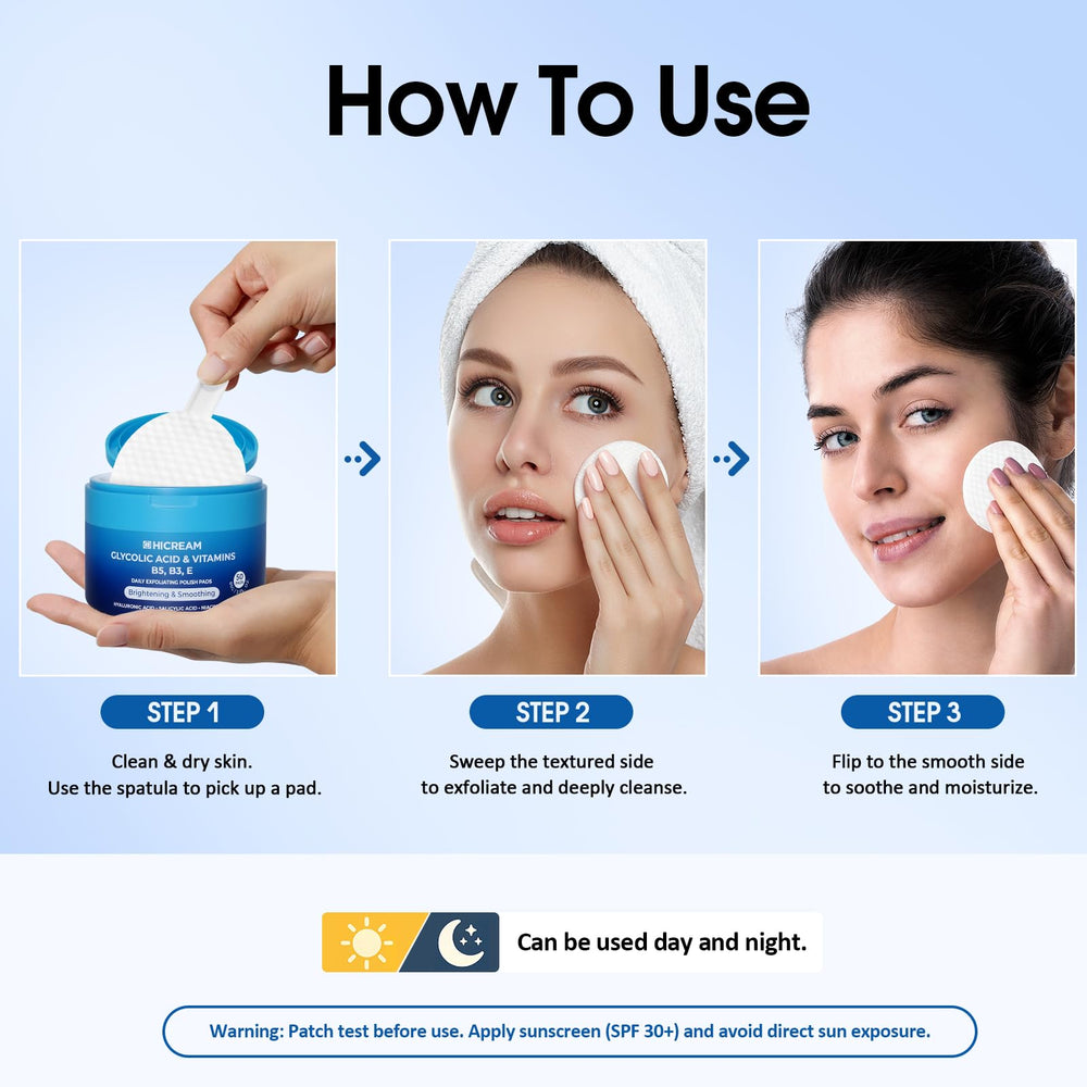 Hicream vitamin E and B vitamins nourish skin during exfoliation.