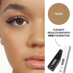 Hide Liquid Concealer provides buildable coverage from light to full.
