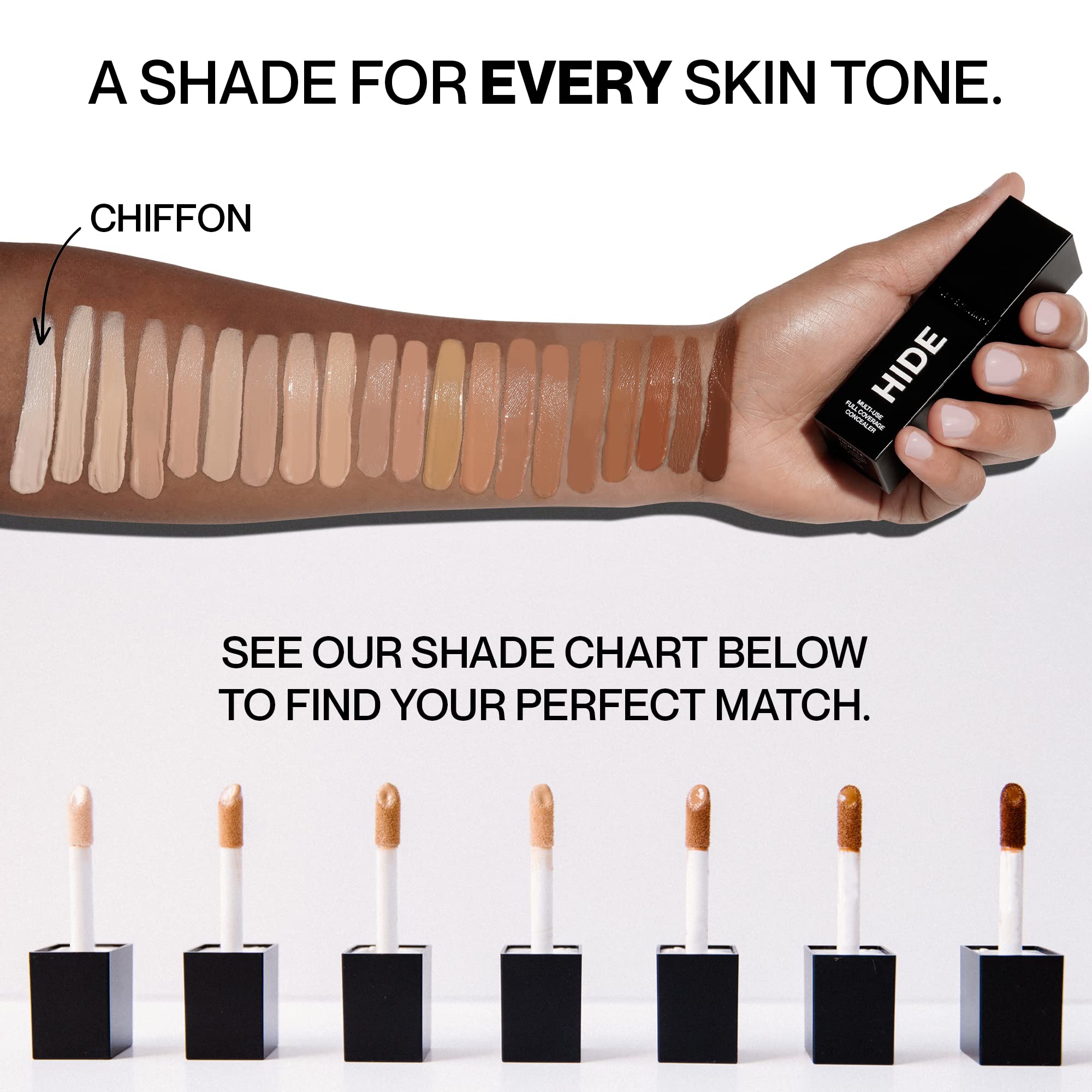 Hide Liquid Concealer doe-foot applicator for smooth application and buildable coverage.