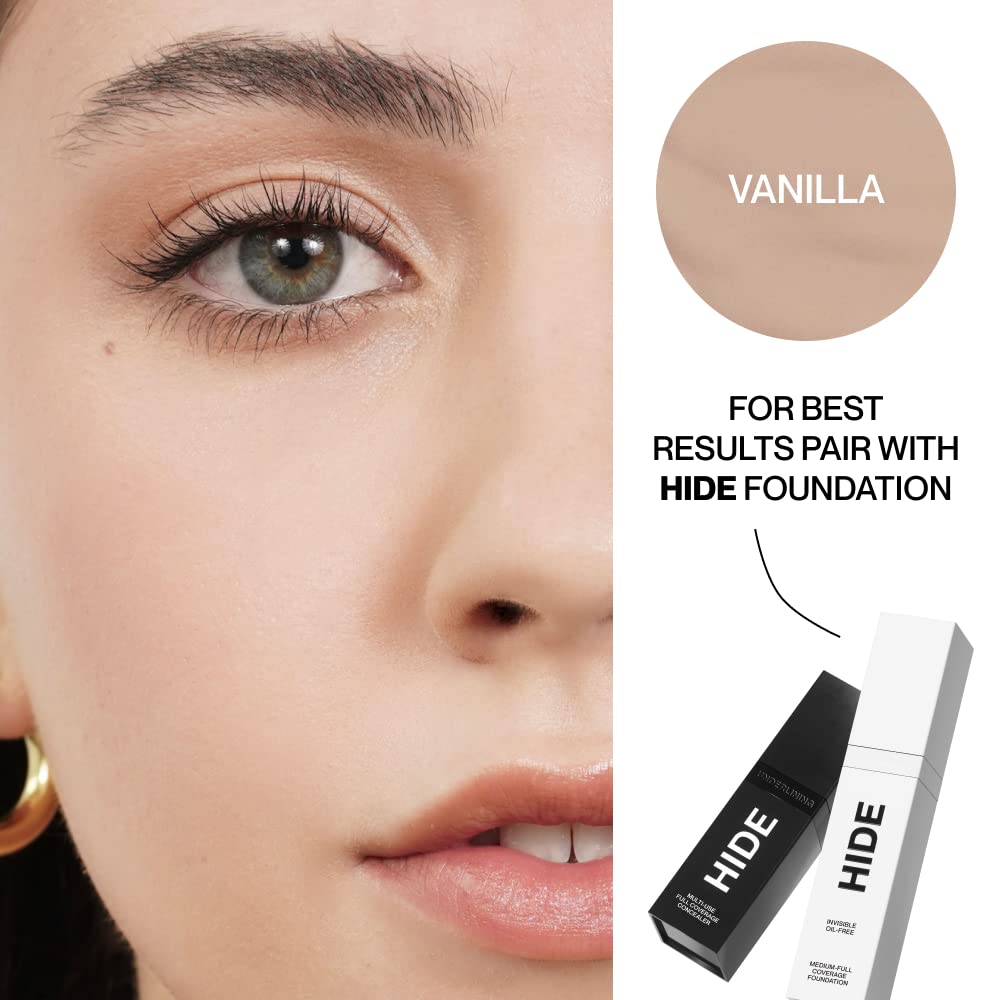 Hide Liquid Concealer matte finish portrait demonstrates a natural, oil-free look