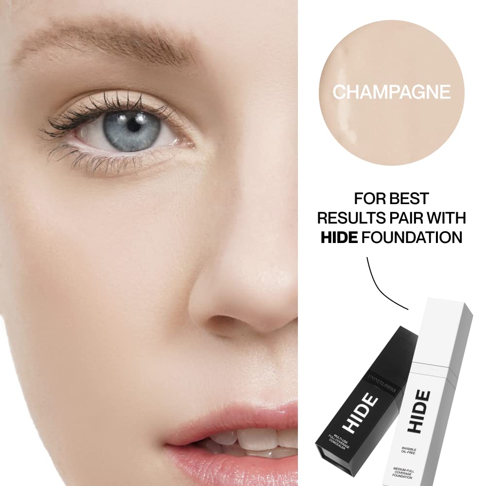 Hide Liquid Concealer matte finish resists shine all day.