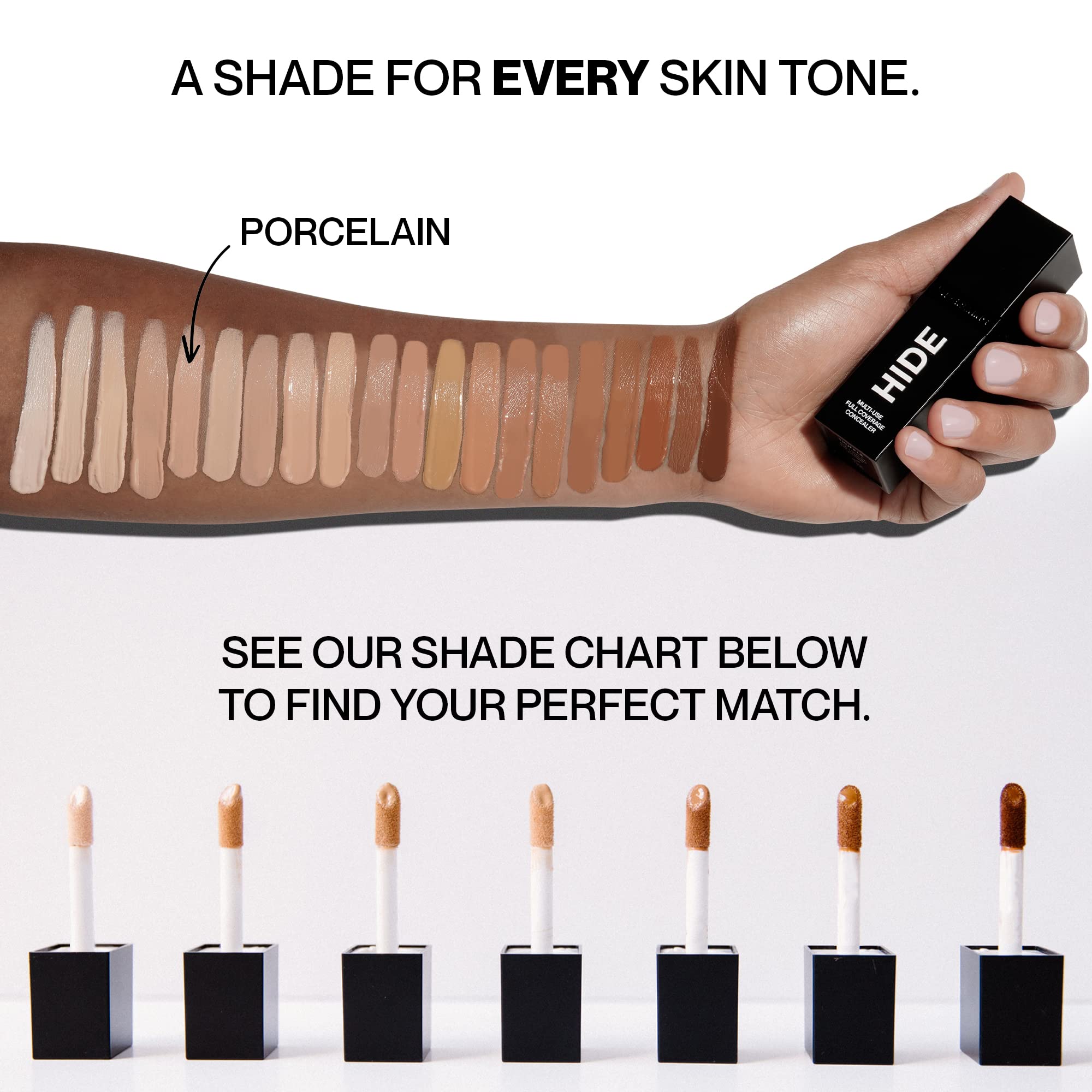 Porcelain shade swatch of Hide Liquid Concealer for natural match