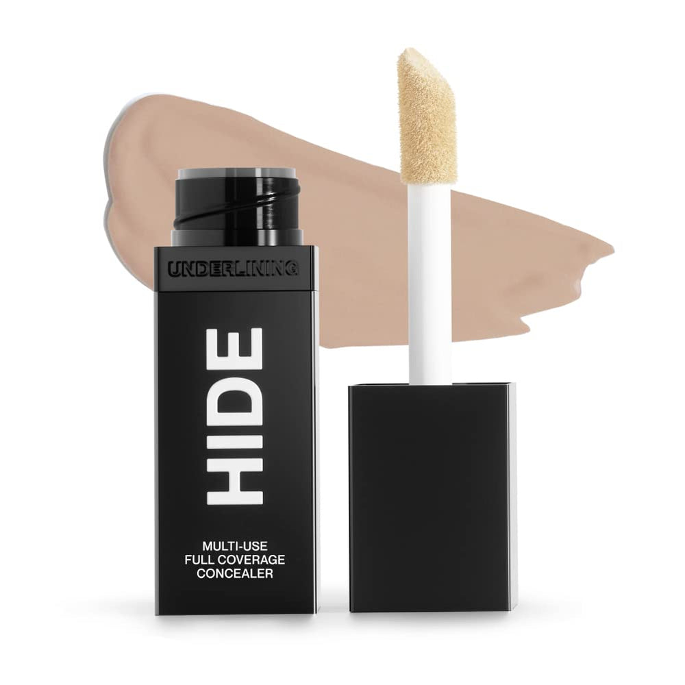 Hide Liquid Concealer Vanilla bottle cap demonstrates shade matching for a natural look