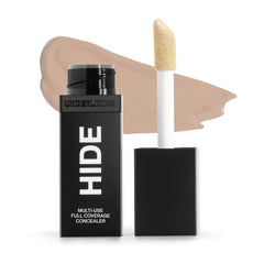 Hide Liquid Concealer Vanilla bottle cap demonstrates shade matching for a natural look