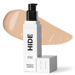 Hide Premium Foundation Almond bottle front showing natural finish for all-day wear