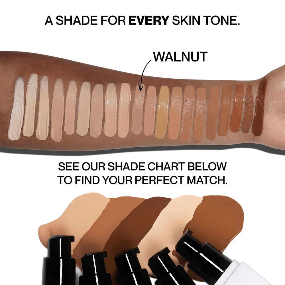 Hide Premium Foundation applied on face and body for even tone.
