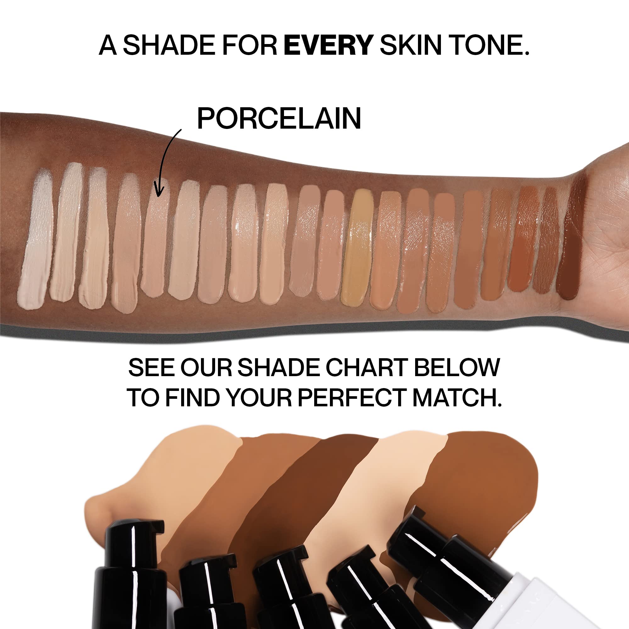 Shade finder guide for HIDE Premium Liquid Foundation helps choose the right match