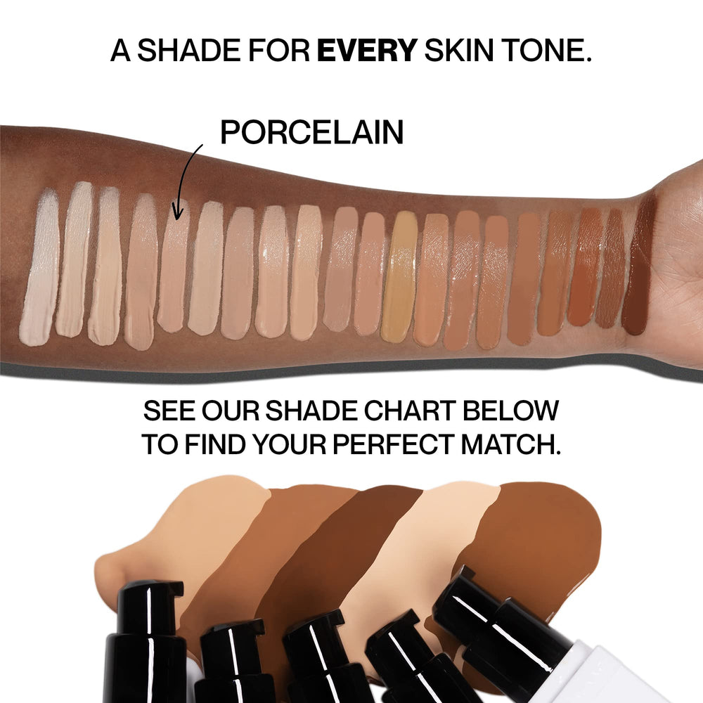Shade finder guide for HIDE Premium Liquid Foundation helps choose the right match