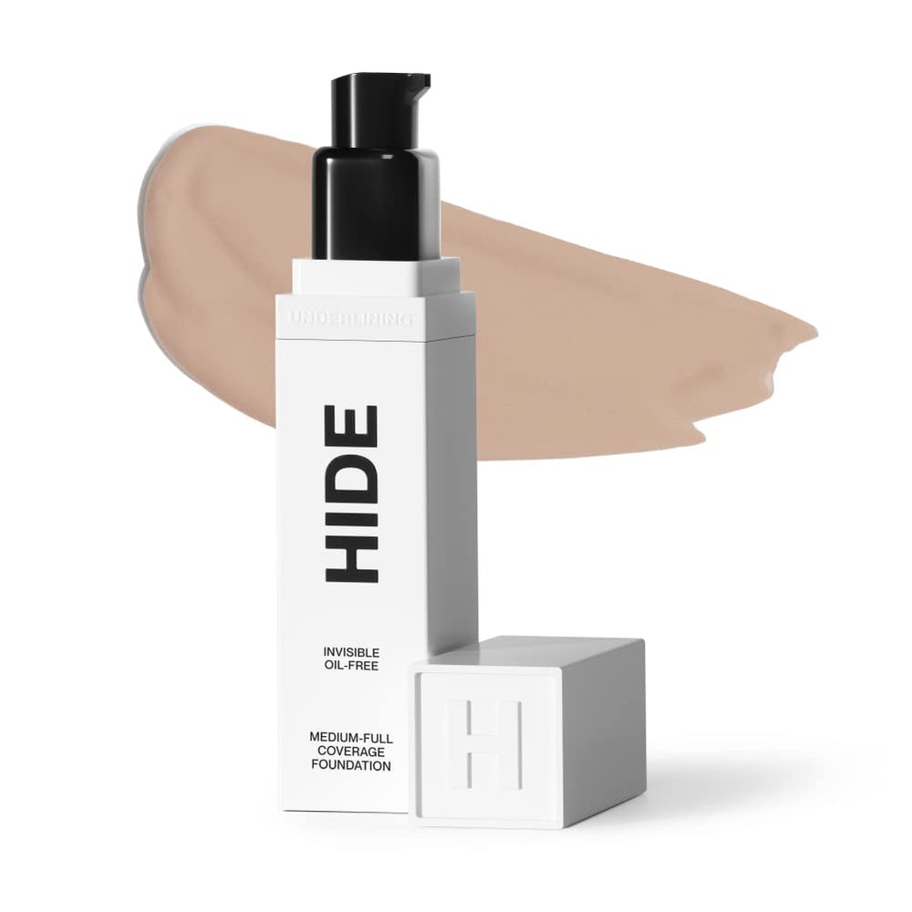 Hide Premium Foundation Vanilla bottle with pump for all-day wear