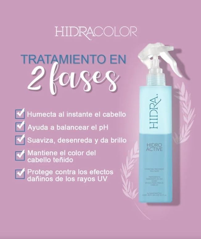 HIDRA Hidro Active UV protection icon communicates sun-safe color care.