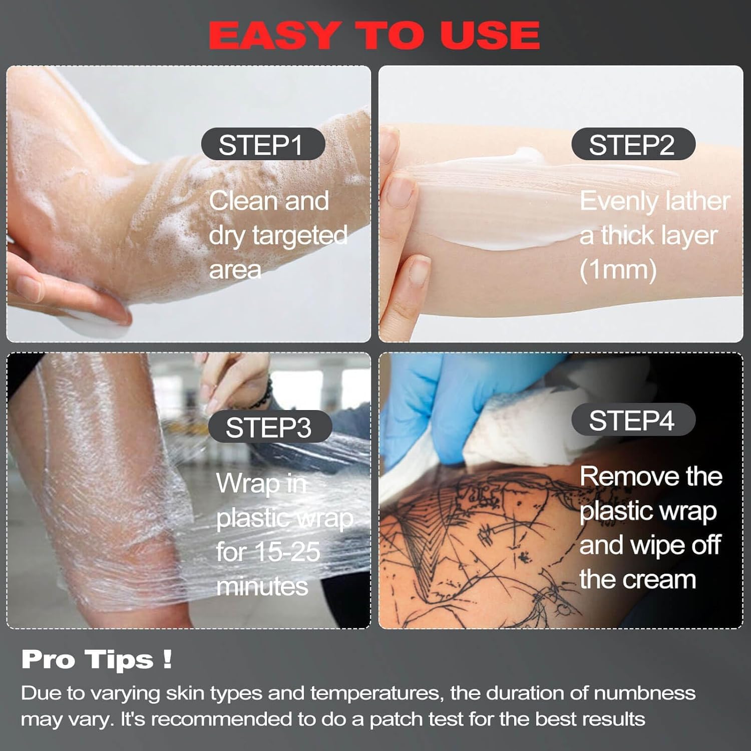 Hiekers vegan cruelty-free tattoo numbing cream suitable for sensitive skin