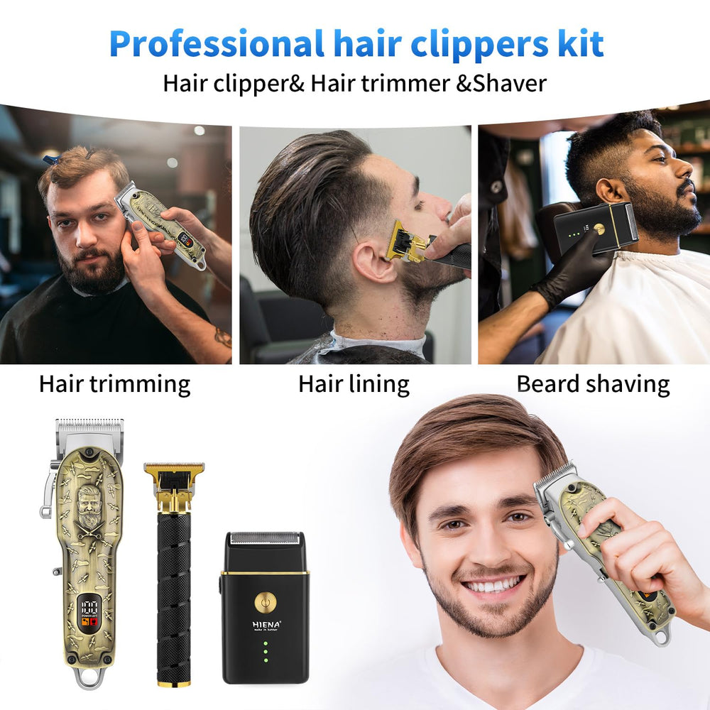HIENA PRO quiet motor in action for smooth beard trimming.