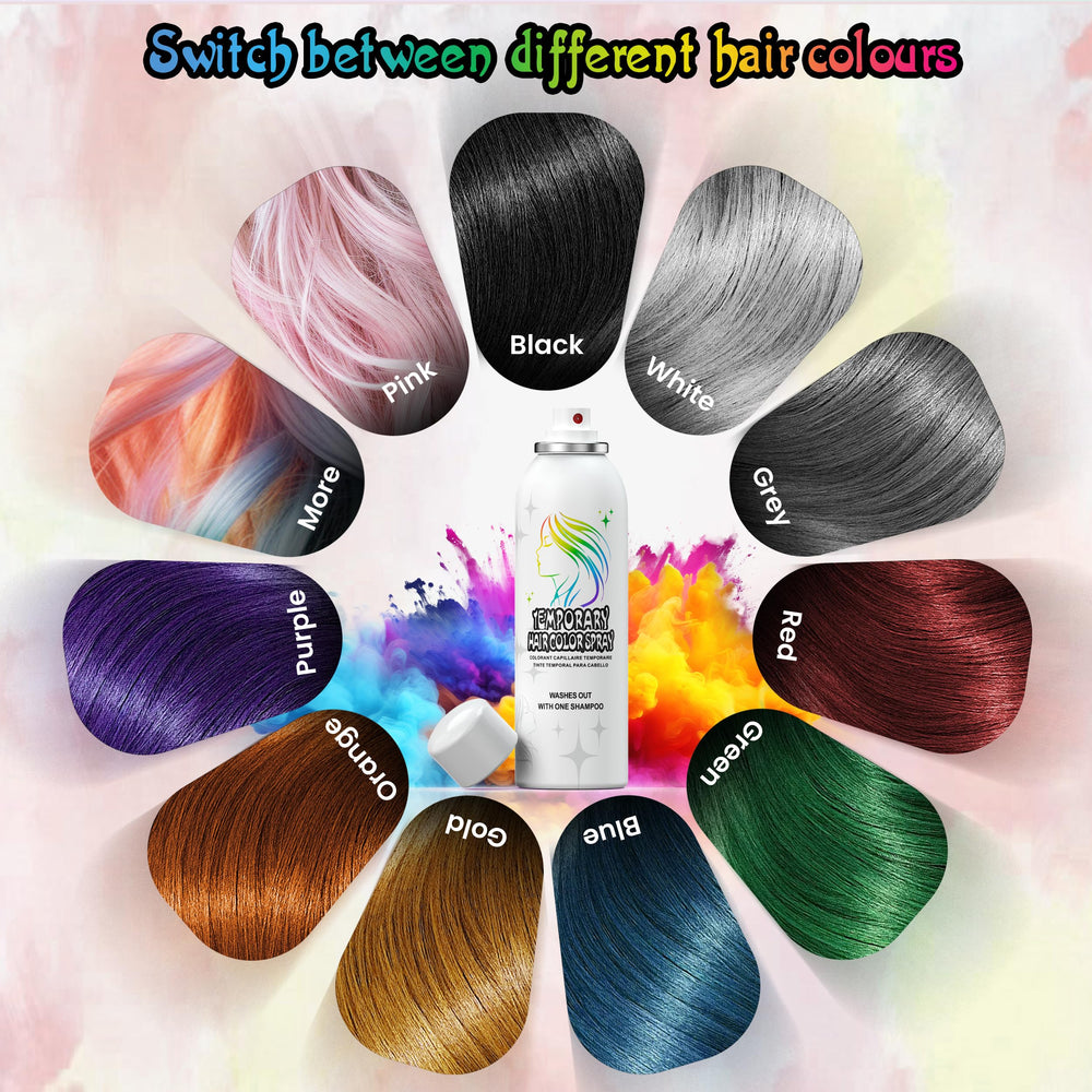HIESGIE party-ready color spray delivers splashy color with quick removal