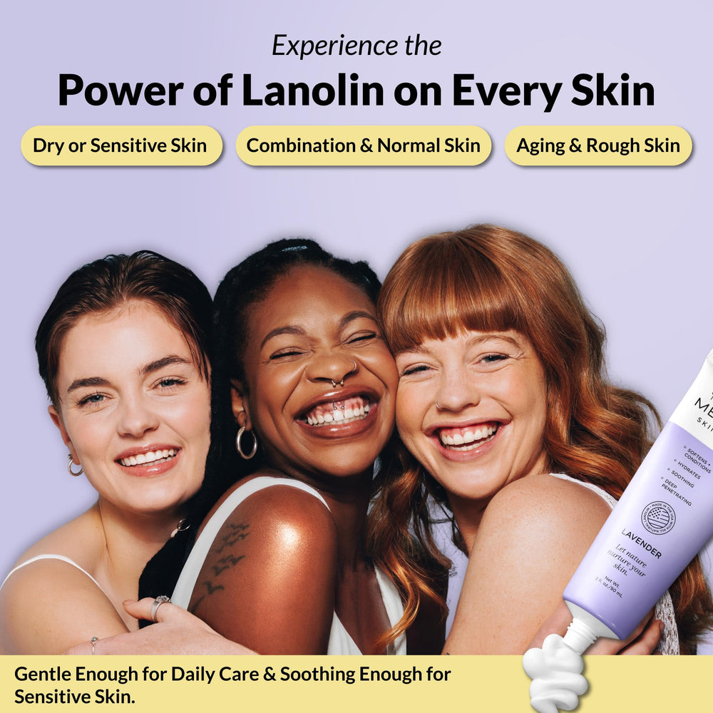 USA-made High Meadow Lanolin Skin Cream packaging on display