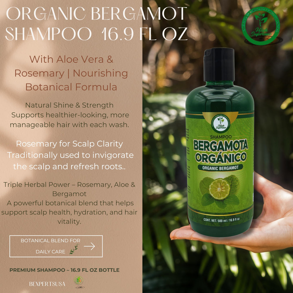 HIGH SUPREME aloe vera shampoo ingredient label highlights hydration for hair.