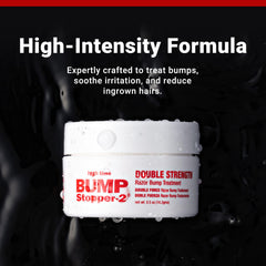Application on skin with High Time Bump Stopper 2 for shaving bumps care.