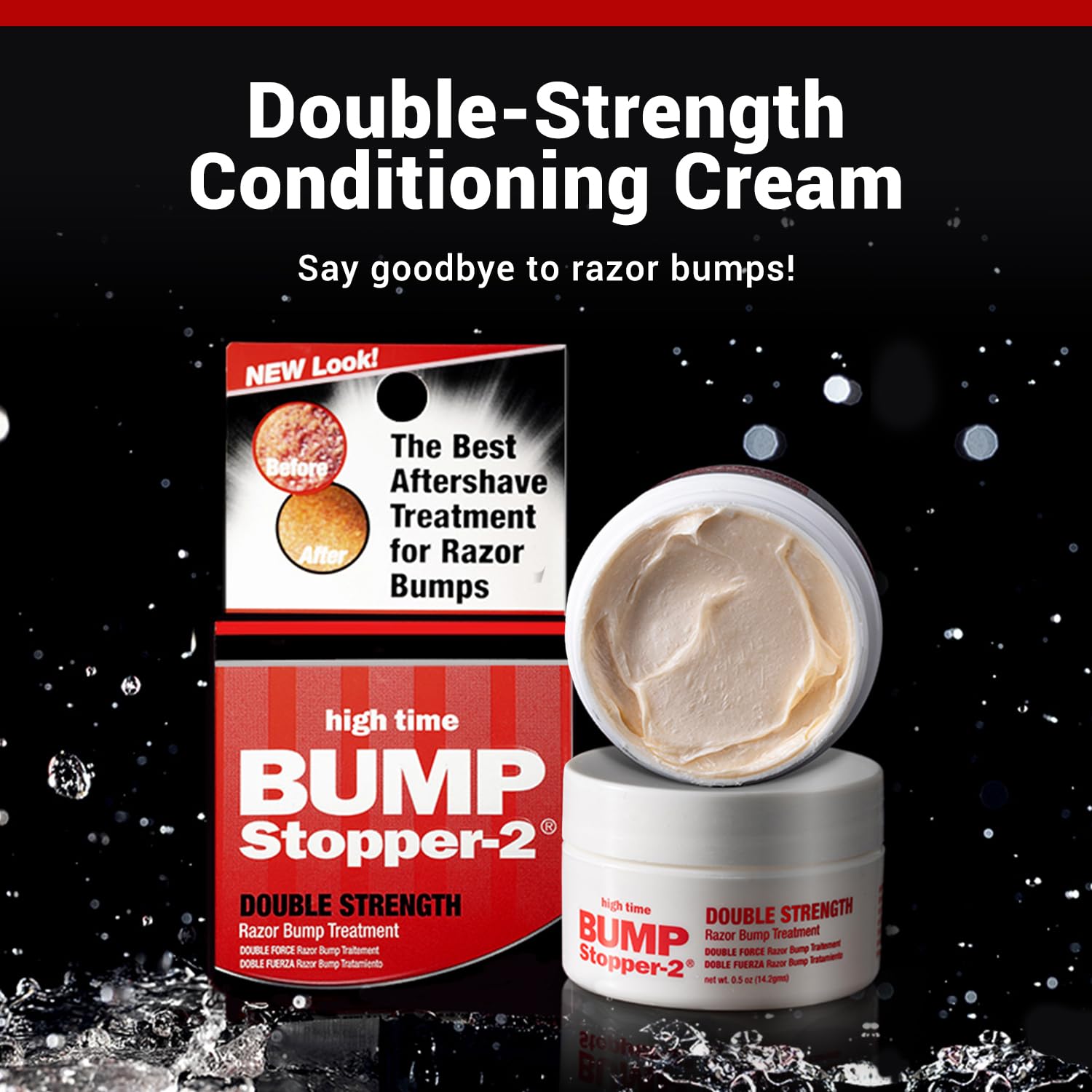 Label detail of High Time Bump Stopper 2 emphasizing dermatologist approval.