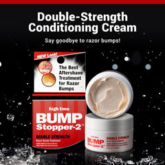 Label detail of High Time Bump Stopper 2 emphasizing dermatologist approval.
