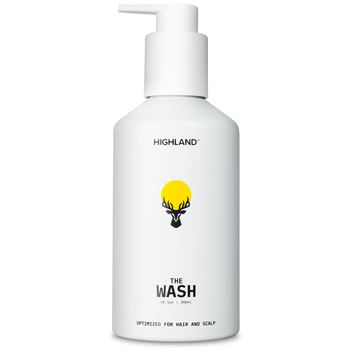 Highland The Wash bottle pour showing balanced scalp hydration.