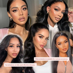 Higu clace lash clusters densities image highlights 30D-100D varieties for custom fullness.