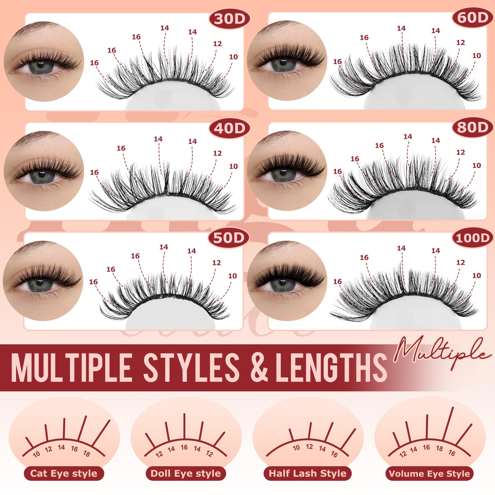 Higu clace lash clusters lengths image shows versatile 10–18 mm options.