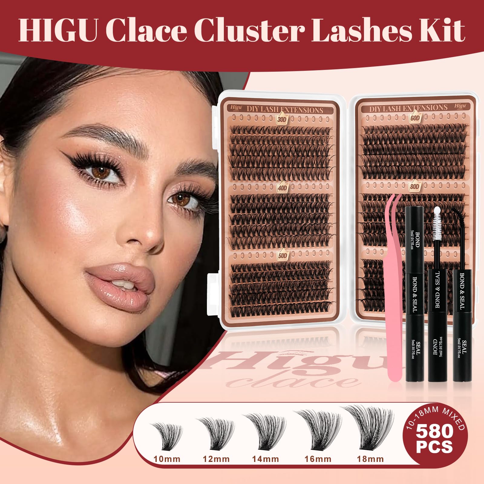Higu clace wispy effect closeup demonstrates delicate lightweight clusters.