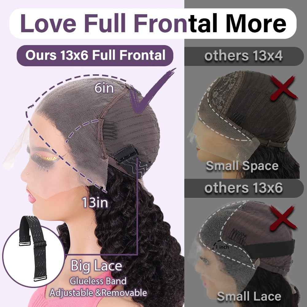 Hihmarm Curly Bob Wig adjustable cap demonstrates secure glueless fit