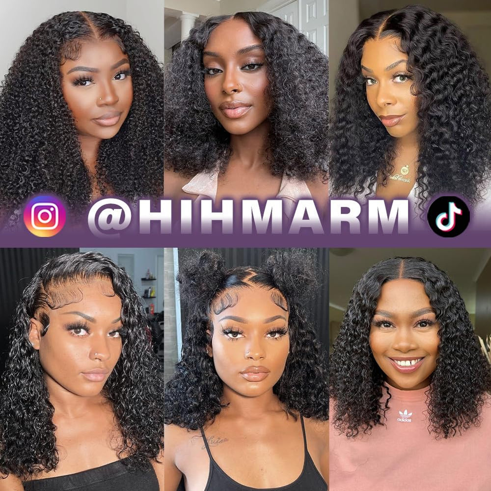 Hihmarm Curly Bob Wig Swiss lace delivers breathable comfort