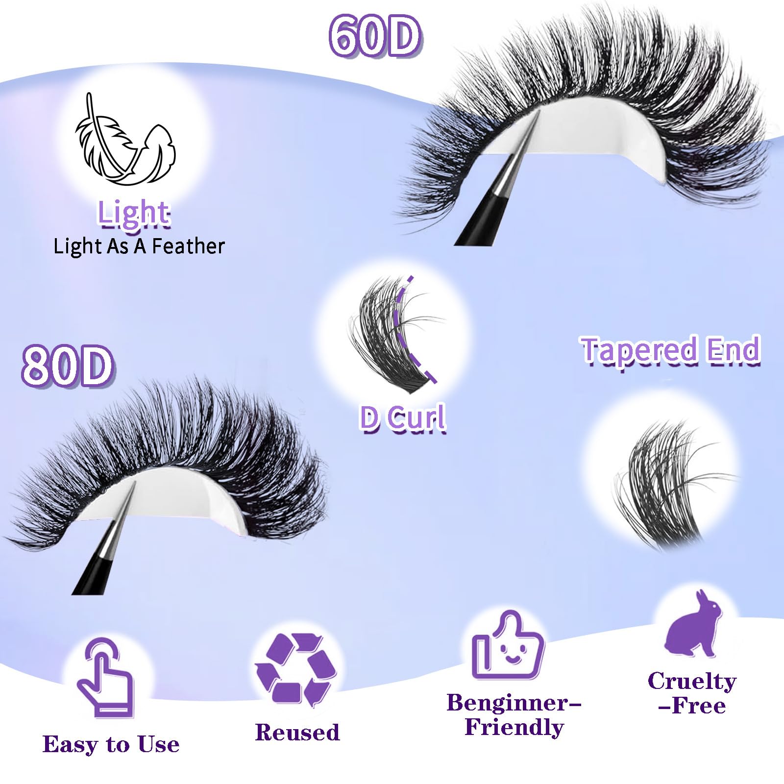 Hiklasy durable, non-deformable lash clusters maintain curl and shape.