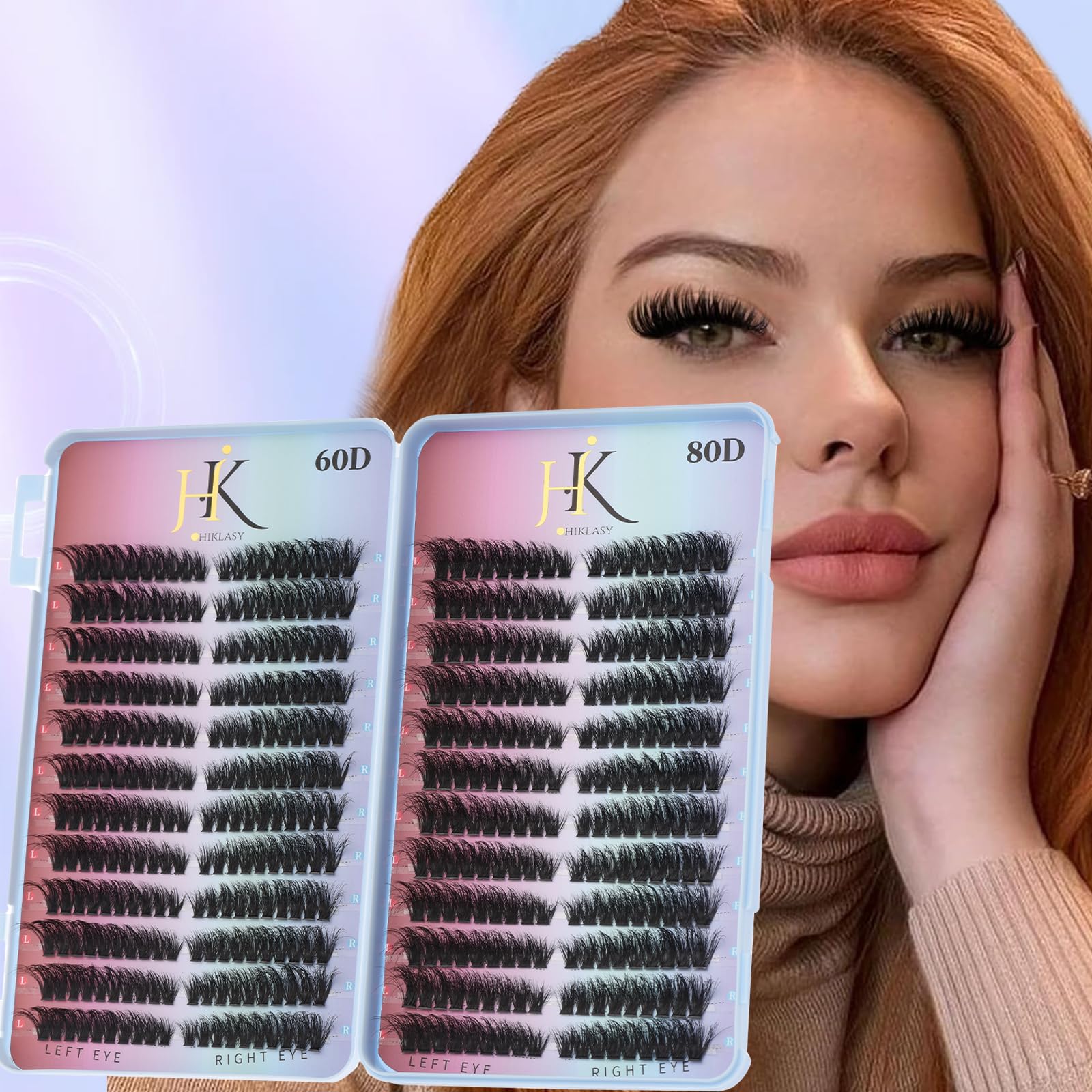 Hiklasy easy-to-apply cluster lashes designed for beginner to pro use.