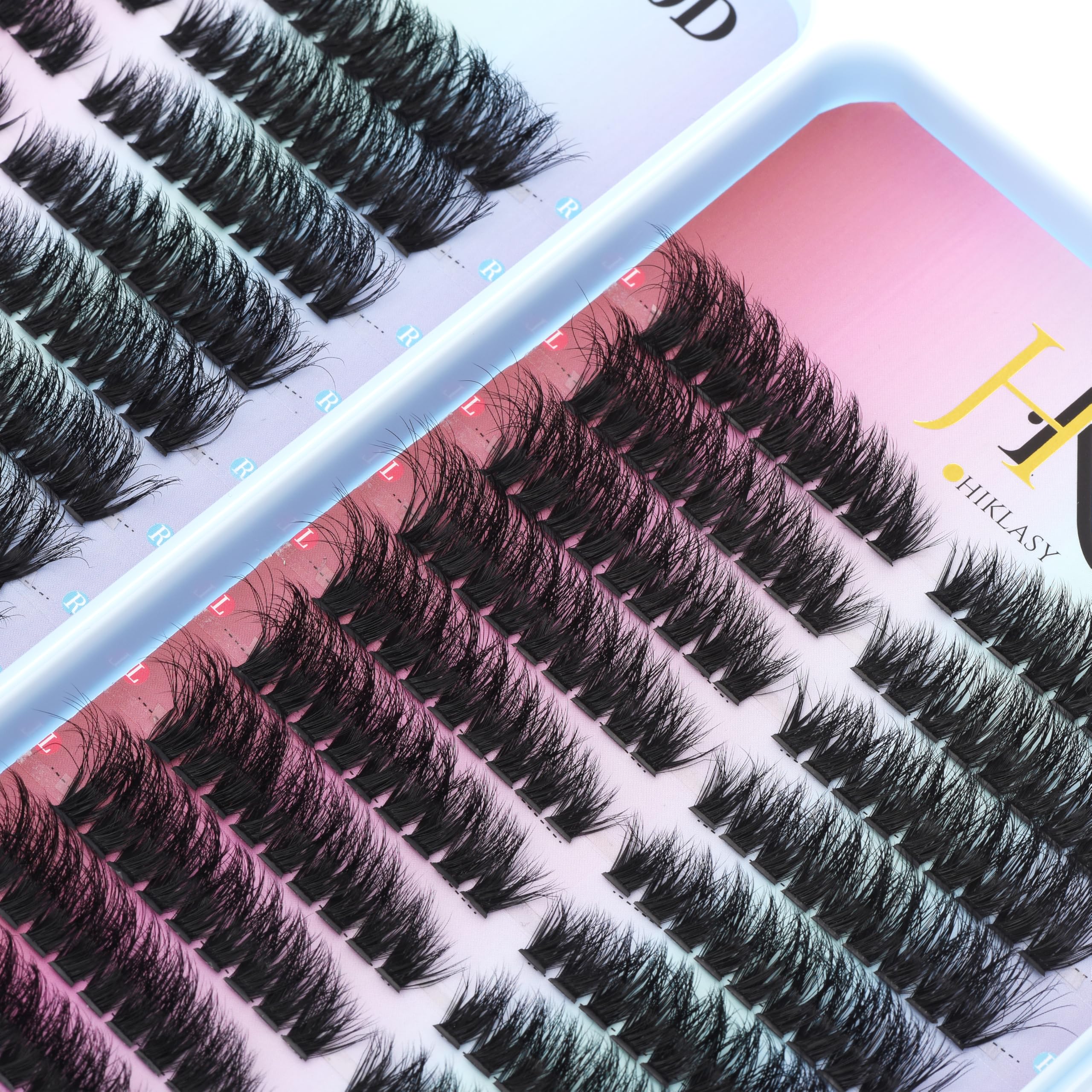 Hiklasy wispy lash clusters with 8–18 mm lengths for versatile styling.